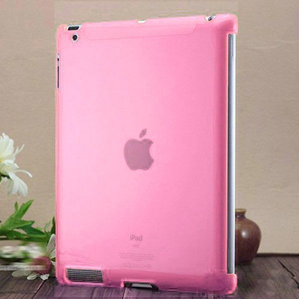 Läpikuultava Hard Shell Kuuma Pinkki Ipad 2 Suojakuori