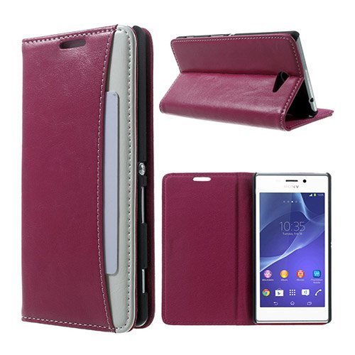 Mankell Wallet Kuuma Pinkki Sony Xperia M2 Nahkakotelo