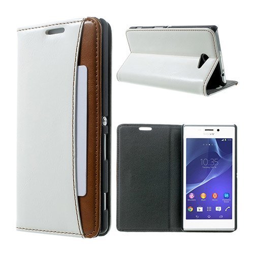 Mankell Wallet Valkoinen Sony Xperia M2 Nahkakotelo