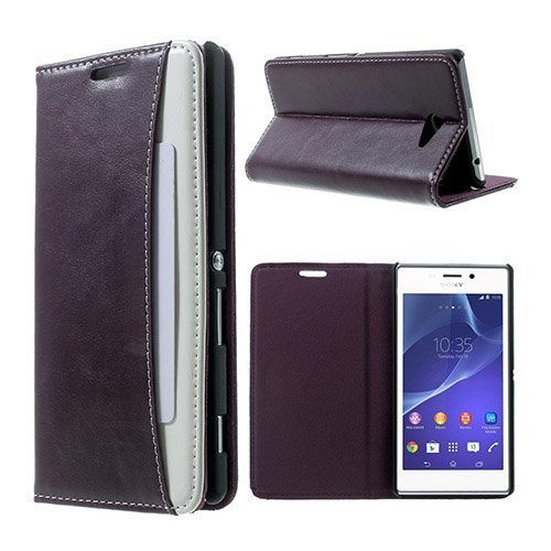 Mankell Wallet Violetti Sony Xperia M2 Nahkakotelo