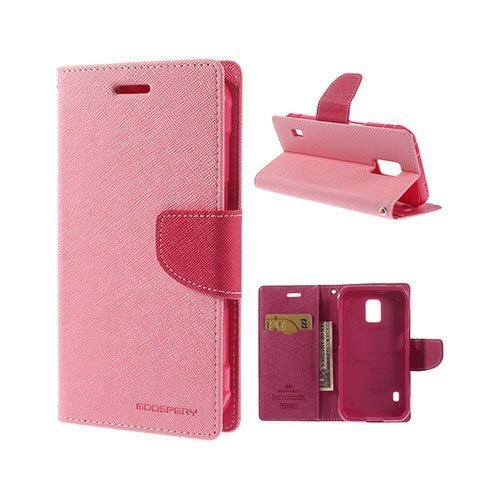 Mercury Samsung Galaxy S5 Active Nahkakotelo Korttitaskuilla Pink