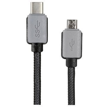 MicroUSB / USB 3.1 Type-C Kaapeli Musta