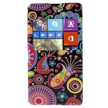 Microsoft Lumia 535 Lumia 535 Dual SIM Slim View Folio Suojakotelo Paisleyn Kuvio