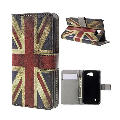 Moberg Lg K4 Pu Nahkakotelo Standillä Vanhanaikainen Britannian Lippu