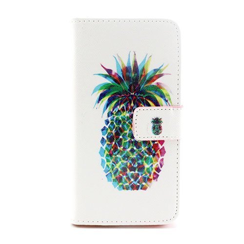 Moberg Samsung Galaxy S6 Nahkakotelo Korttitaskuilla Drawn Pinapple