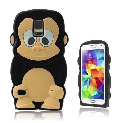 Monkey Musta Samsung Galaxy S5 Suojakuori