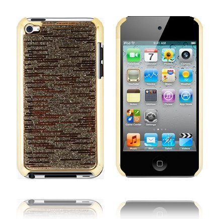 Monte Carlo Electroplated Kultaiset / Mustat Raidat Ipod Touch 4 Suojakuori