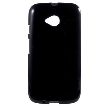 Motorola Moto E (2015) Glossy TPU-Suojakuori Musta