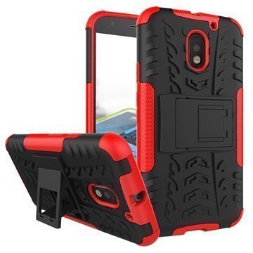 Motorola Moto E3 Power Anti-Slip Hybrid Case Black / Red