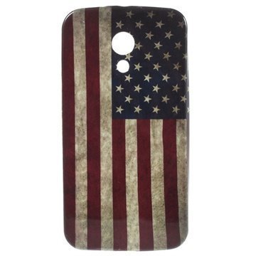 Motorola Moto G (2014) Moto G (2014) Dual Sim TPU Suojakuori Vintage Amerikan Lippu