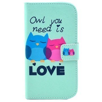 Motorola Moto G Moto G 4G Lompakkomallinen Nahkakotelo Owl You Need Is Love