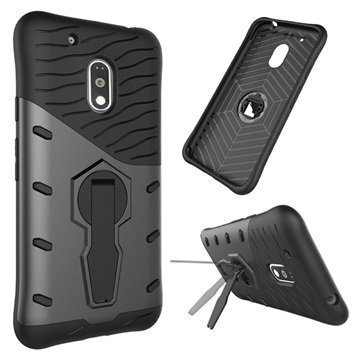 Motorola Moto G4 Play Armor Hybrid Suojakuori Musta / Harmaa