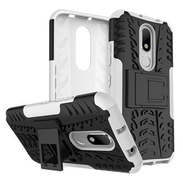 Motorola Moto M Anti-Slip Hybrid Case Black / White