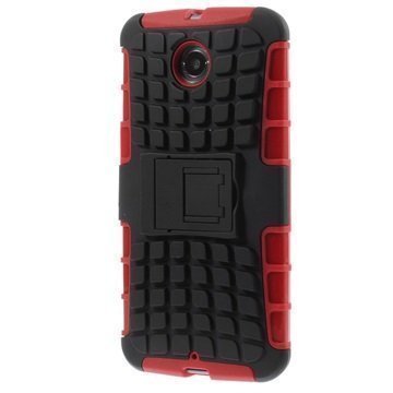 Motorola Nexus 6 Anti-Slip Hybrid Case Black / Red