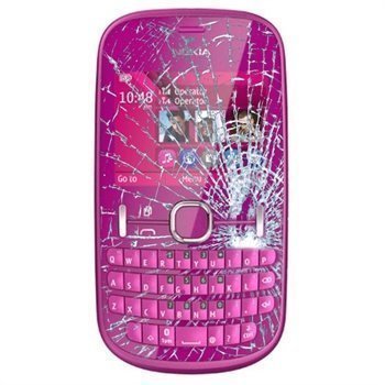 Nokia Asha 201 kosketusnäytön korjaus Pinkki