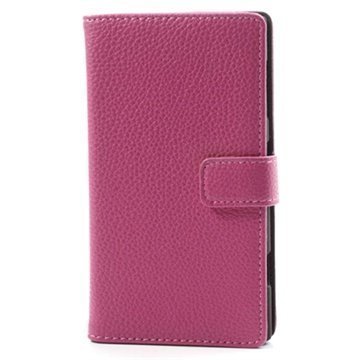 Nokia Lumia 1020 Wallet Nahkakotelo Kuuma Pinkki