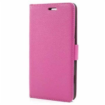 Nokia Lumia 1520 Wallet Nahkakotelo Kuuma Pinkki