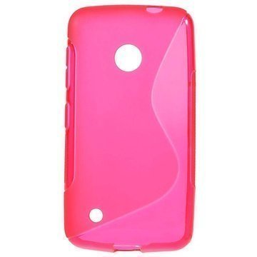 Nokia Lumia 530 Lumia 530 Dual Sim S-Curve TPU-Kotelo Kuuma Pinkki