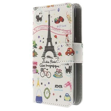 Nokia Lumia 530 Lumia 530 Dual Sim Wallet Nahkakotelo Eiffel Tower