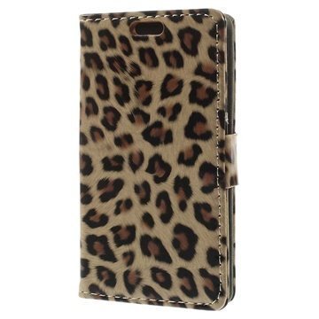 Nokia Lumia 530 Lumia 530 Dual Sim Wallet Nahkakotelo Leopardi