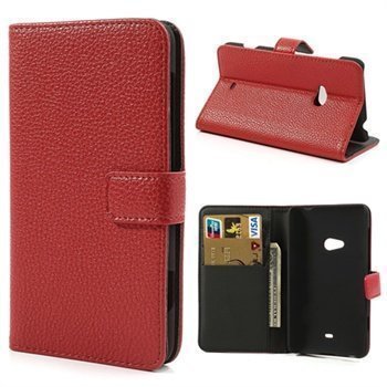 Nokia Lumia 625 Wallet Nahkakotelo Punainen