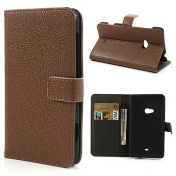 Nokia Lumia 625 Wallet Nahkakotelo Ruskea