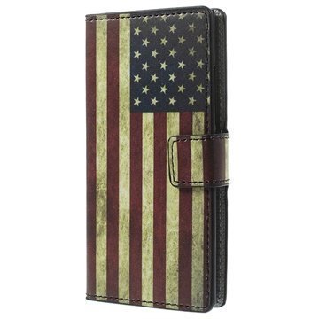 Nokia Lumia 730 Dual Sim Lumia 735 Tyylikäs Nahkainen Lompakkokotelo Vintage American Flag