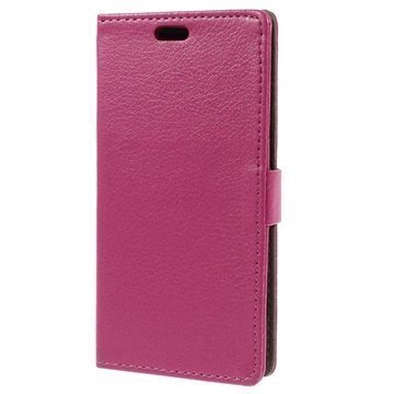 Nokia Lumia 830 Wallet Nahkakotelo Kuuma Pinkki