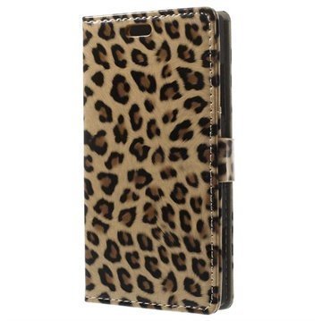 Nokia Lumia 830 Wallet Nahkakotelo Leopard