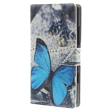 Nokia Lumia 930 Lumia Icon Wallet Nahkakotelo Sininen Perhonen