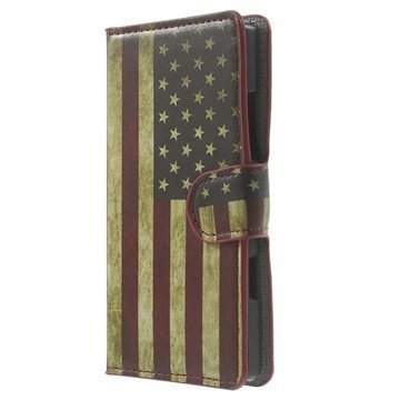 Nokia Lumia 930 Lumia Icon Wallet Nahkakotelo Vintage American Flag