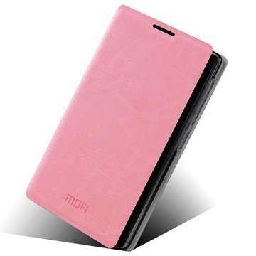 Nokia X X+ Mofi Rui Series Läpällinen Nahkakotelo Pinkki