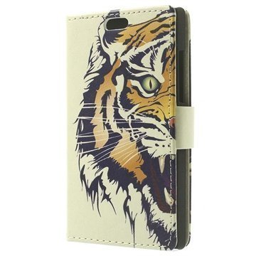 Nokia X2 Dual SIM Wallet Leather Case Tiger