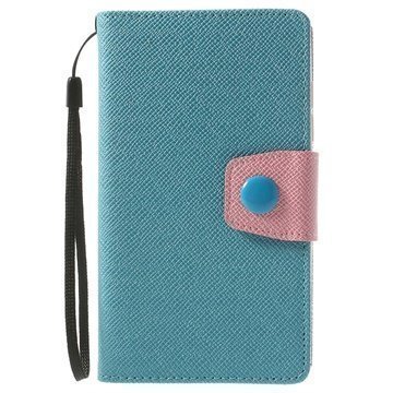 Nokia XL Two-Tone Wallet Leather Case Pink / Baby Blue