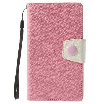 Nokia XL Two-Tone Wallet Nahkakotelo Valkoinen / Pinkki