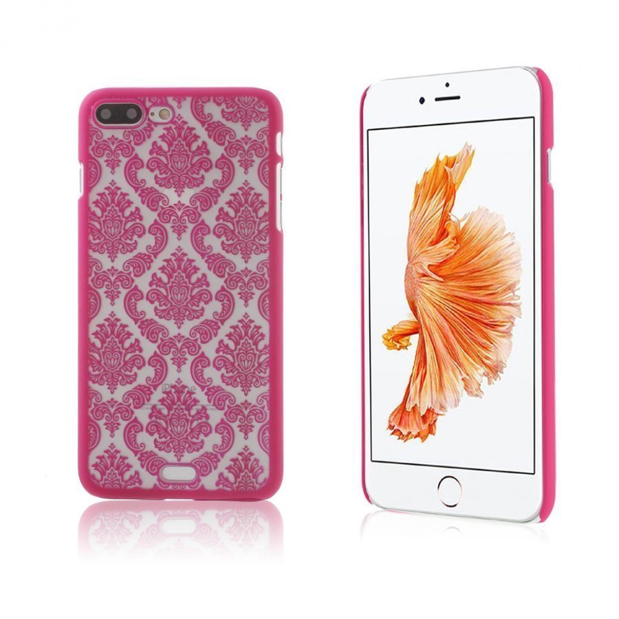 Nyström Iphone Damask Kukka Kuvioinen Kuori Tumma Pinkki