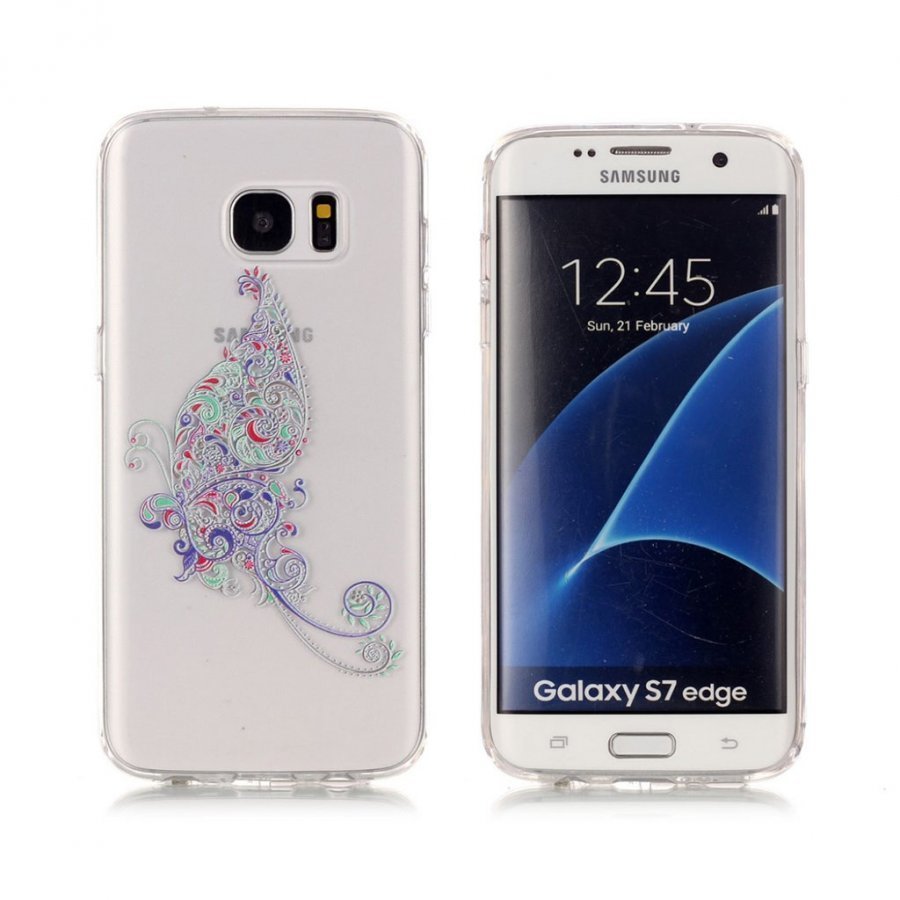 Nyström Samsung Galaxy S7 Edge Kuori Värikäs Kukka Tatuointi