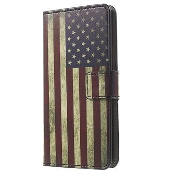 OnePlus X Tyylikäs Lompakkokotelo Vintage American Flag