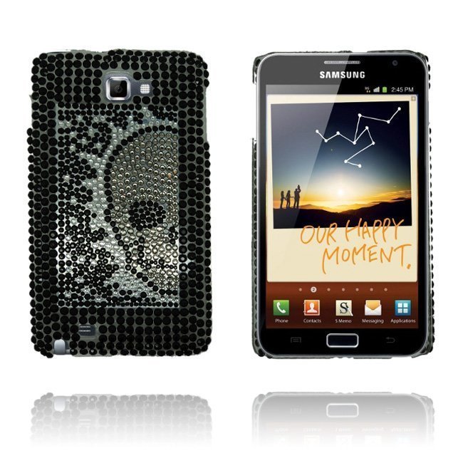 Paris Black Silver Skull Samsung Galaxy Note Bling Case