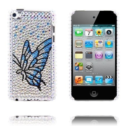 Paris Hopea Sininen Perhonen Ipod Touch 4 Blingbling Suojakuori Suojakuori