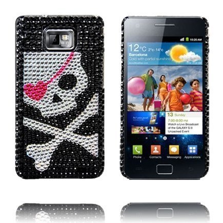 Paris Star Hopeinen Pääkallo Samsung Galaxy S2 Blingbling Suojakuori