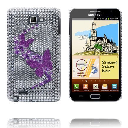 Paris Violetti Perhonen Samsung Galaxy Note Bling Suojakuori