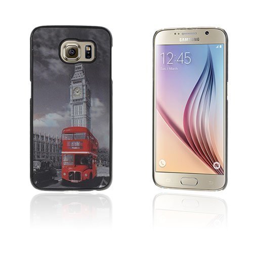 Persson Samsung Galaxy S6 Nahkakotelo Korttitaskuilla London Bussi