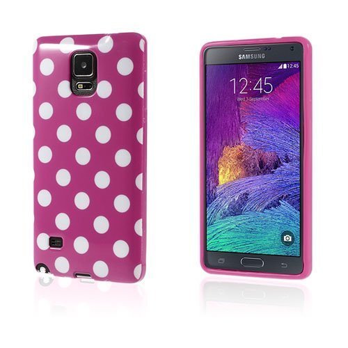 Polka Kuuma Pinkki / Valkoinen Samsung Galaxy Note 4 Suojakuori