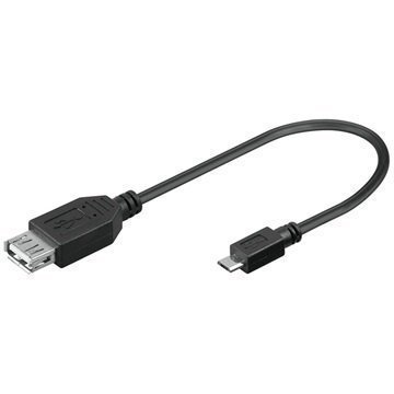 Qnect MicroUSB OTG Kaapeliadapteri Musta