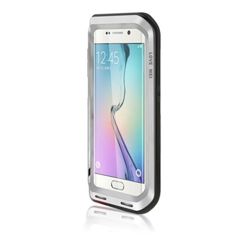 Rakasta Minua! Samsung Galaxy S6 Edge Metallli + Silikooni Kuori Hopea