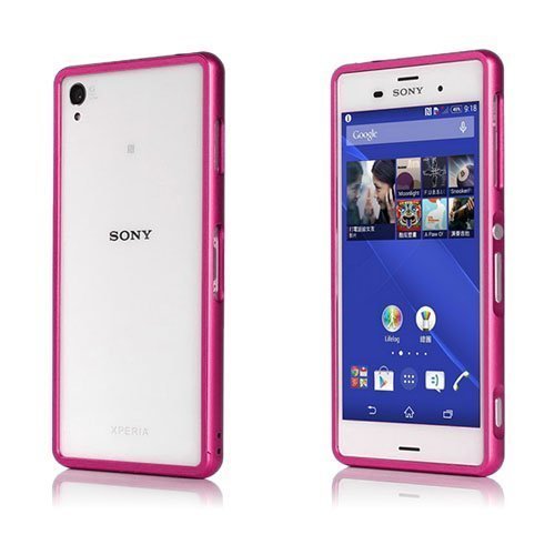 Remes Kuuma Pinkki Sony Xperia Z3 Metallinen Bumper Suojakehys