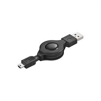 Retractable USB-A / mini USB Cable