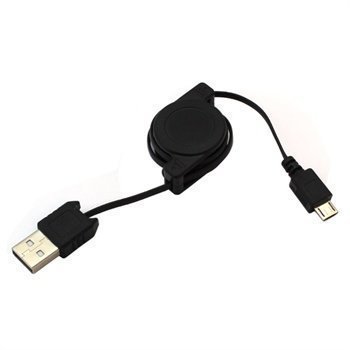 Retractable USB / microUSB Cable Black