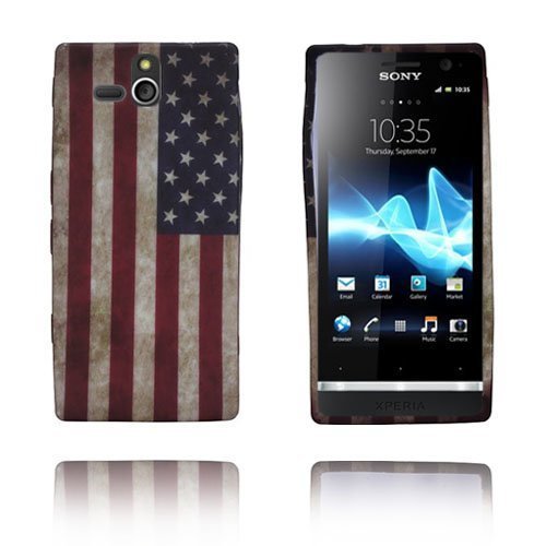 Retro Flag Usa Sony Xperia U Suojakuori